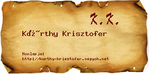 Kürthy Krisztofer névjegykártya