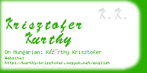 krisztofer kurthy business card